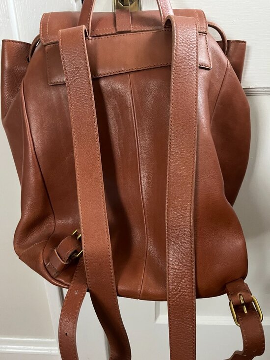 Madewell Brown Leather ‘The Transport Rucksack’ Backpack in “English Saddle”